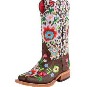 Girls Leopard Macie Bean western boots